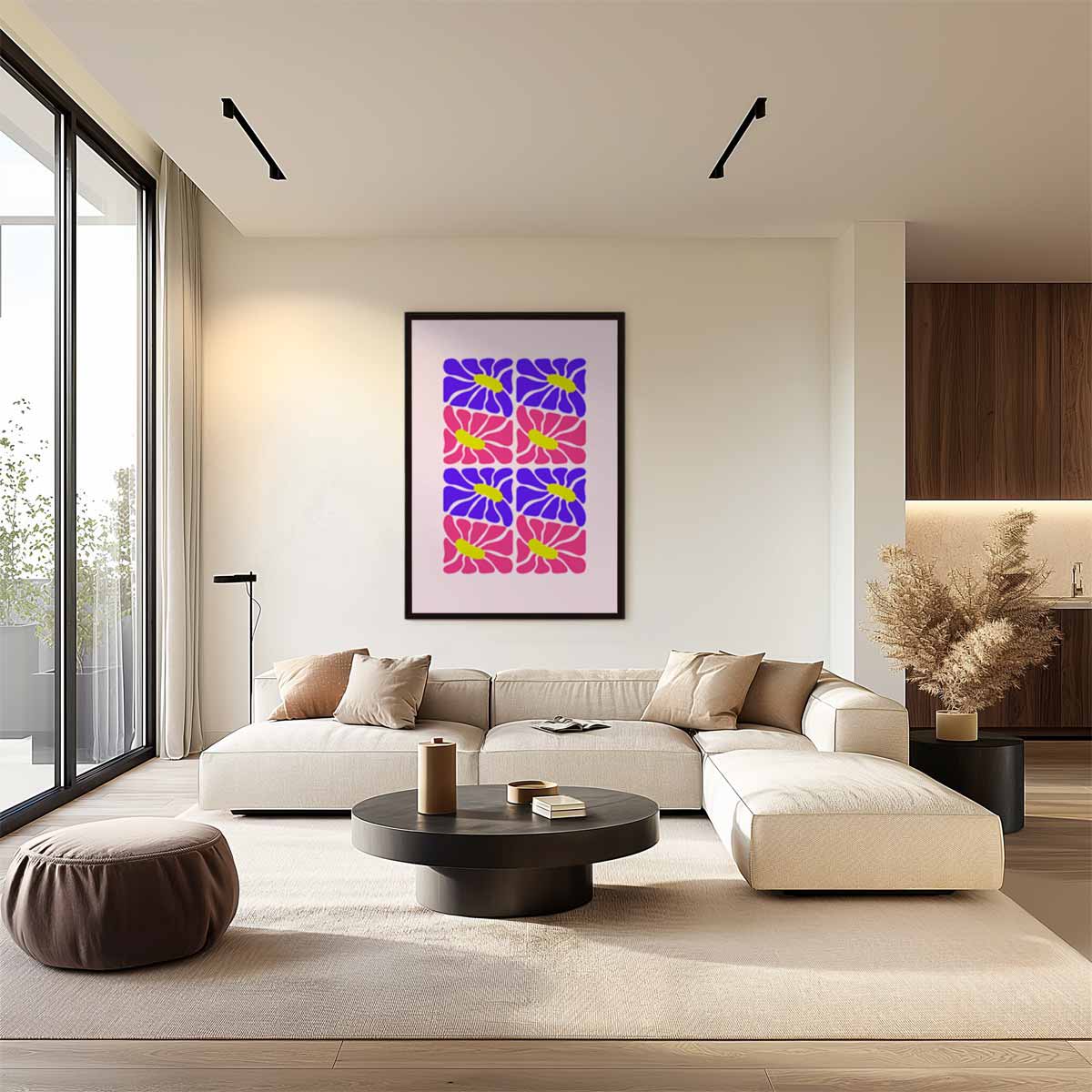 Kleurrijke Bloemenpracht Kunstwerk-canvas-dibond-plexiglas-wanddecoratie-WallArtistic