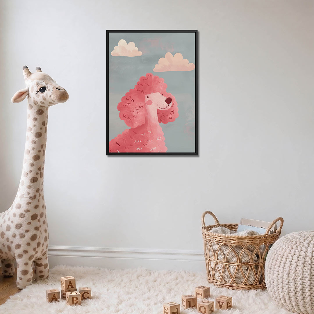 Speelse hond en wolken Kunstwerk