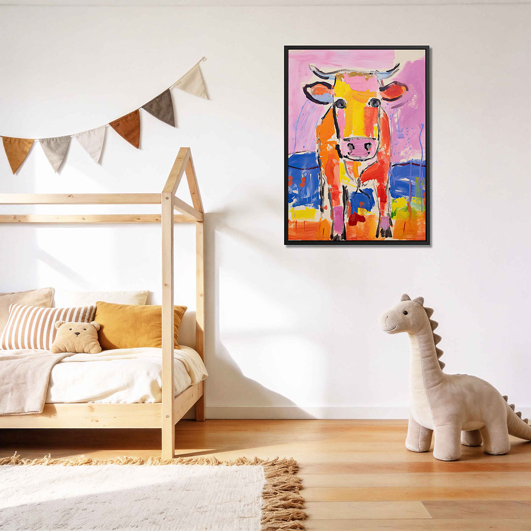 Kleurrijke koe Kunstwerk