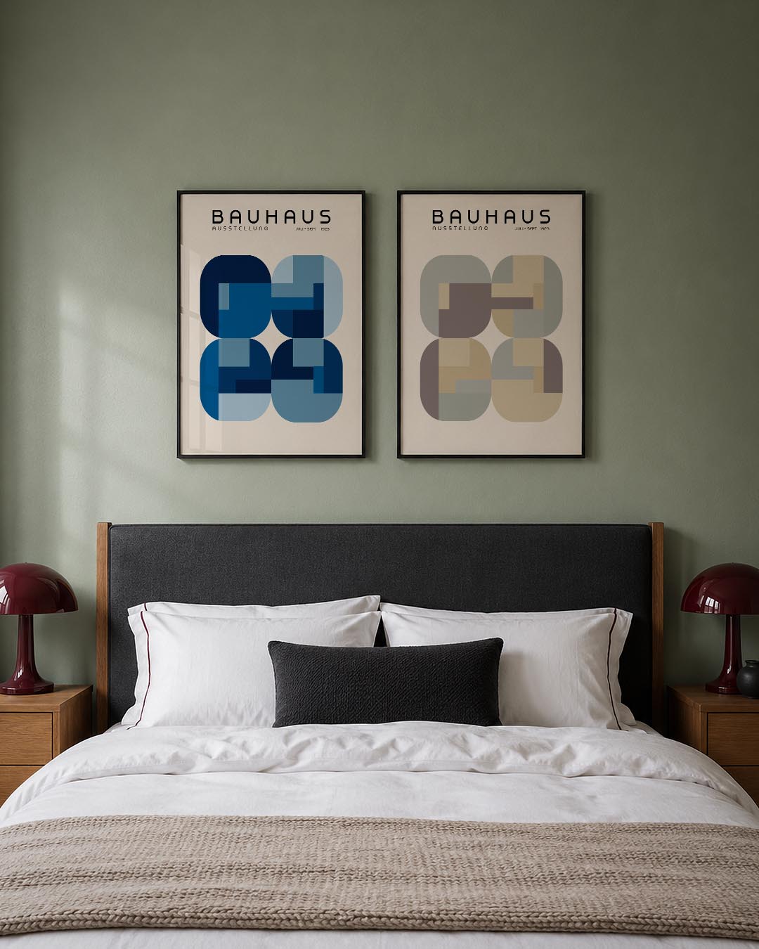 Blauwe vormenritme Posterset