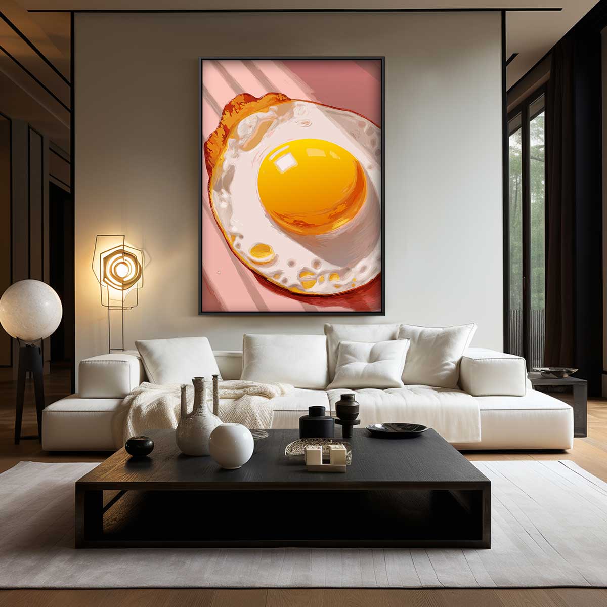 Zonnestralen en Spiegeleitje Kunstwerk-canvas-dibond-plexiglas-wanddecoratie-WallArtistic
