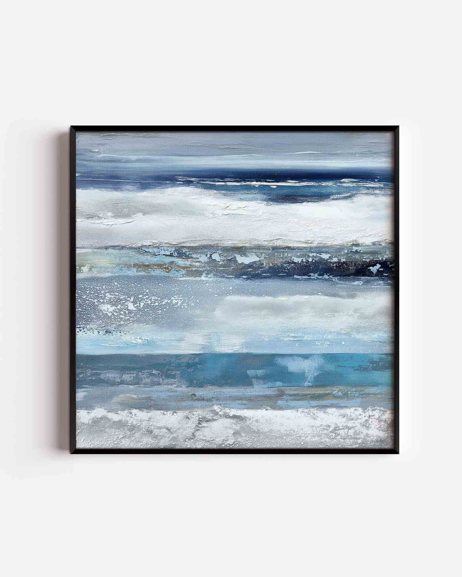 Abstracte blauwe strepen Poster