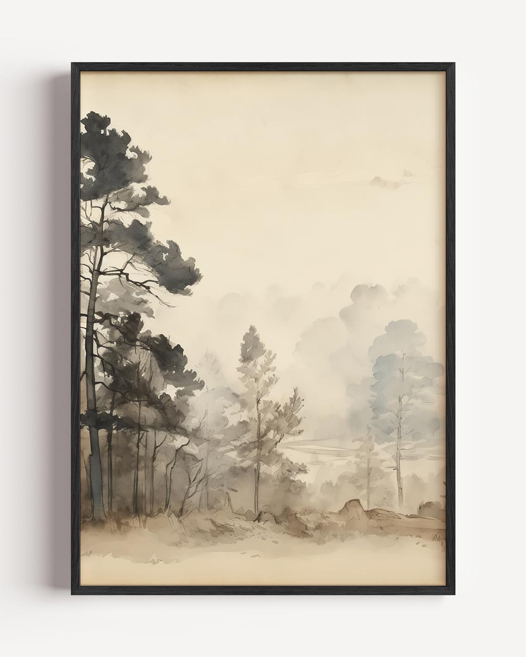 Sereen Boslandschap in Aquarel Poster-WallArtistic