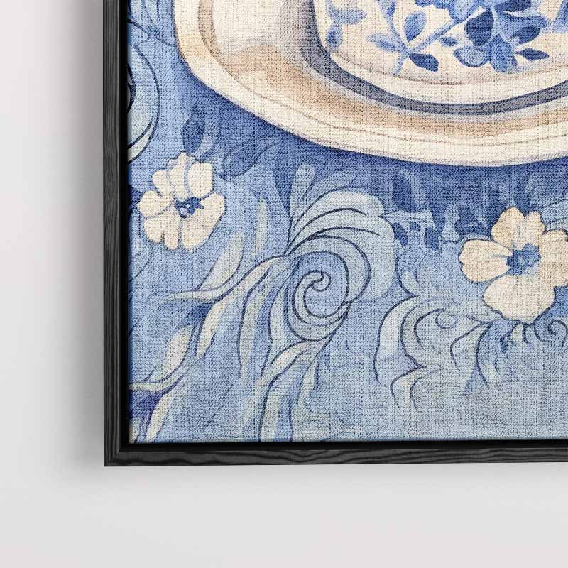 Blauwe Koffieochtend Kunstwerk-canvas-dibond-plexiglas-wanddecoratie-WallArtistic