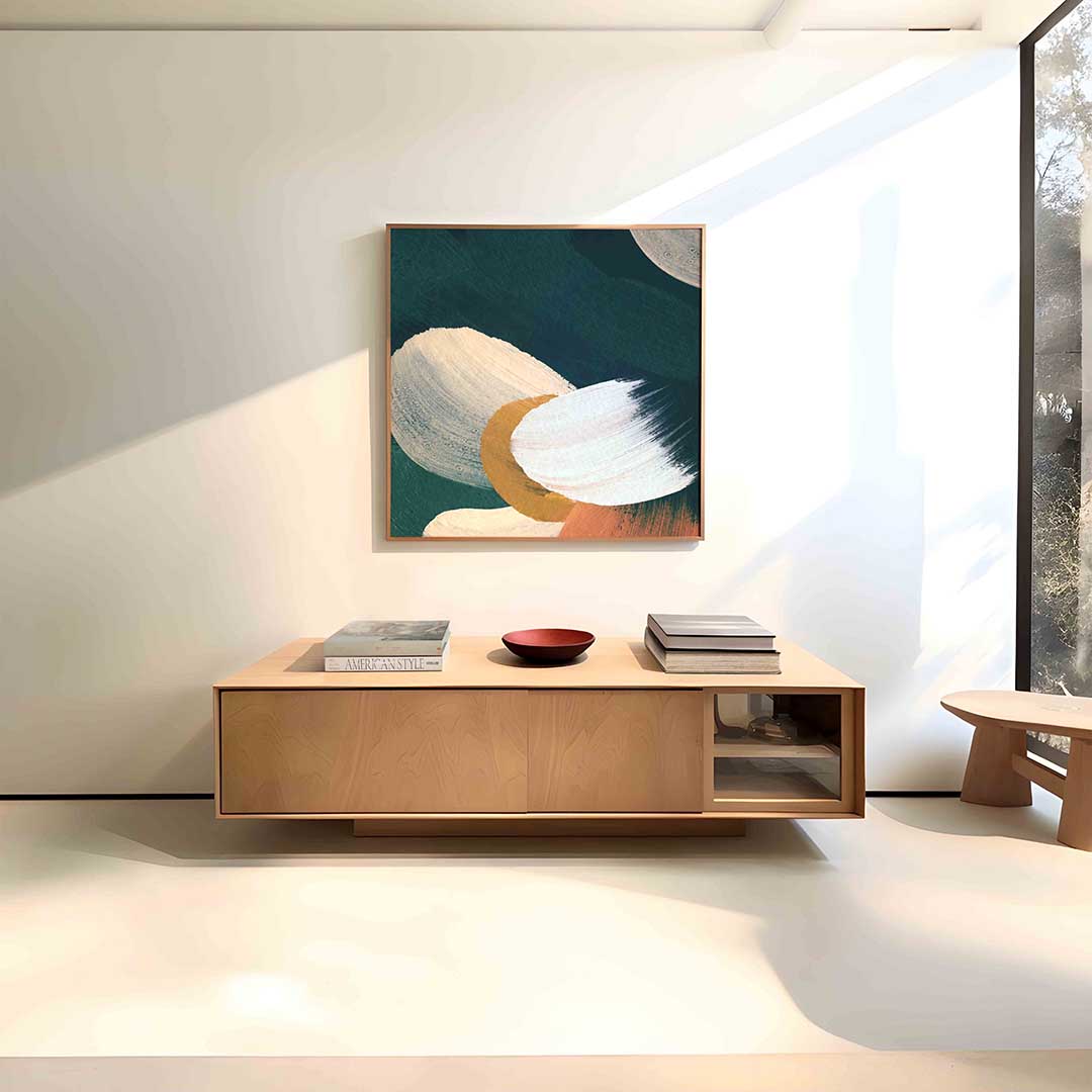 Abstracte penseelstreken Poster