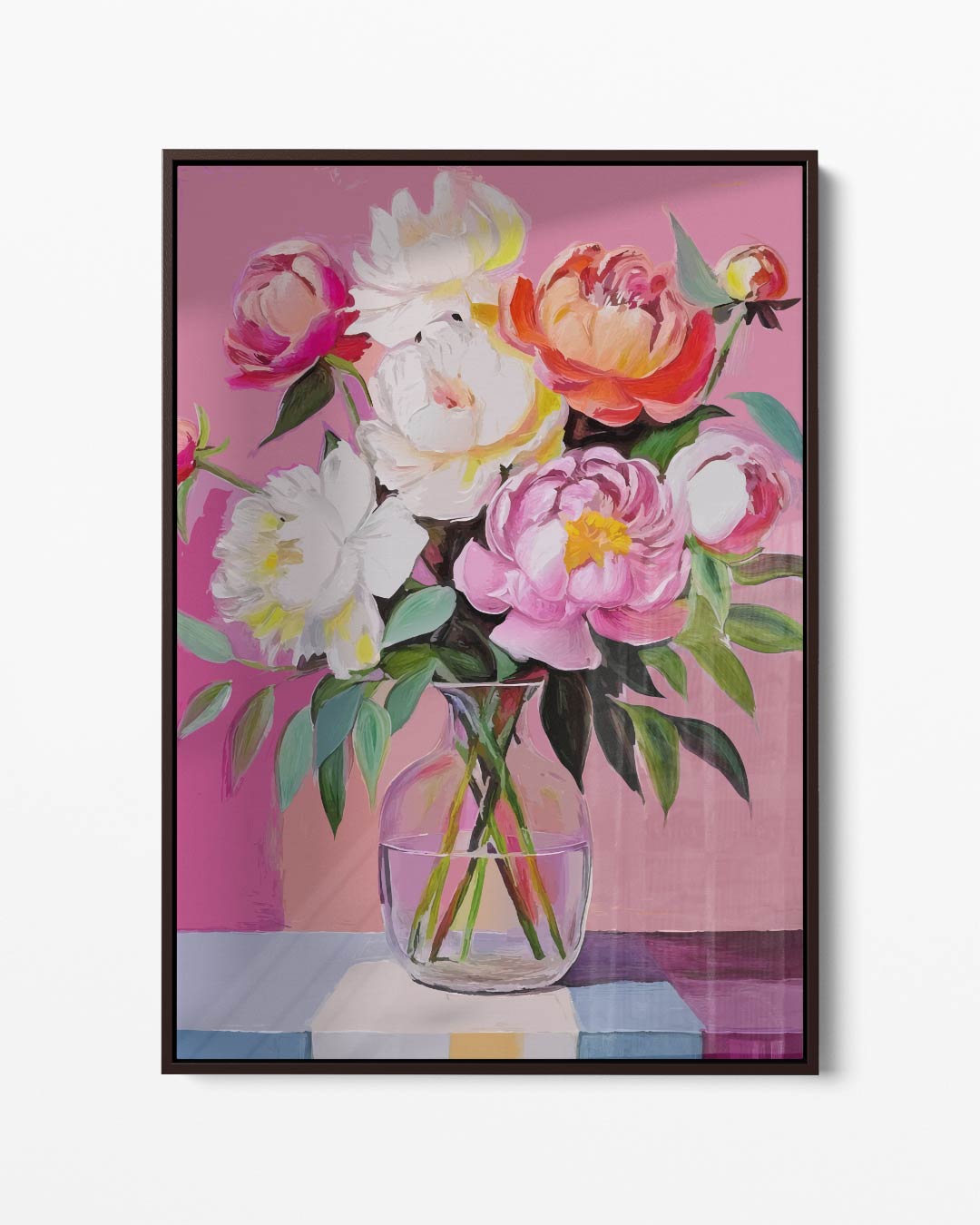 Vrolijke Bloemenpracht in Vaasje Kunstwerk-canvas-dibond-plexiglas-wanddecoratie-WallArtistic