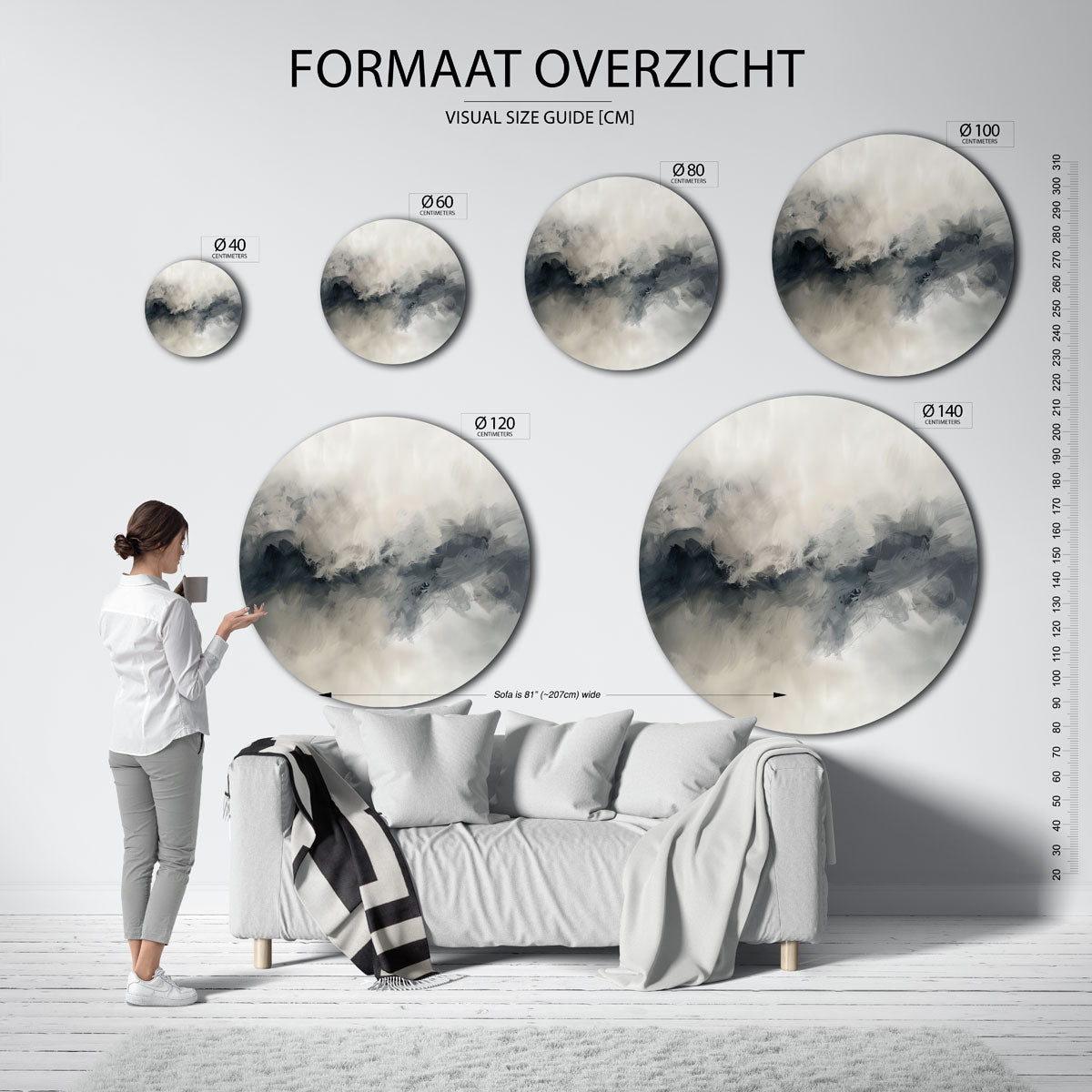 Abstracte vormen Muurcirkel