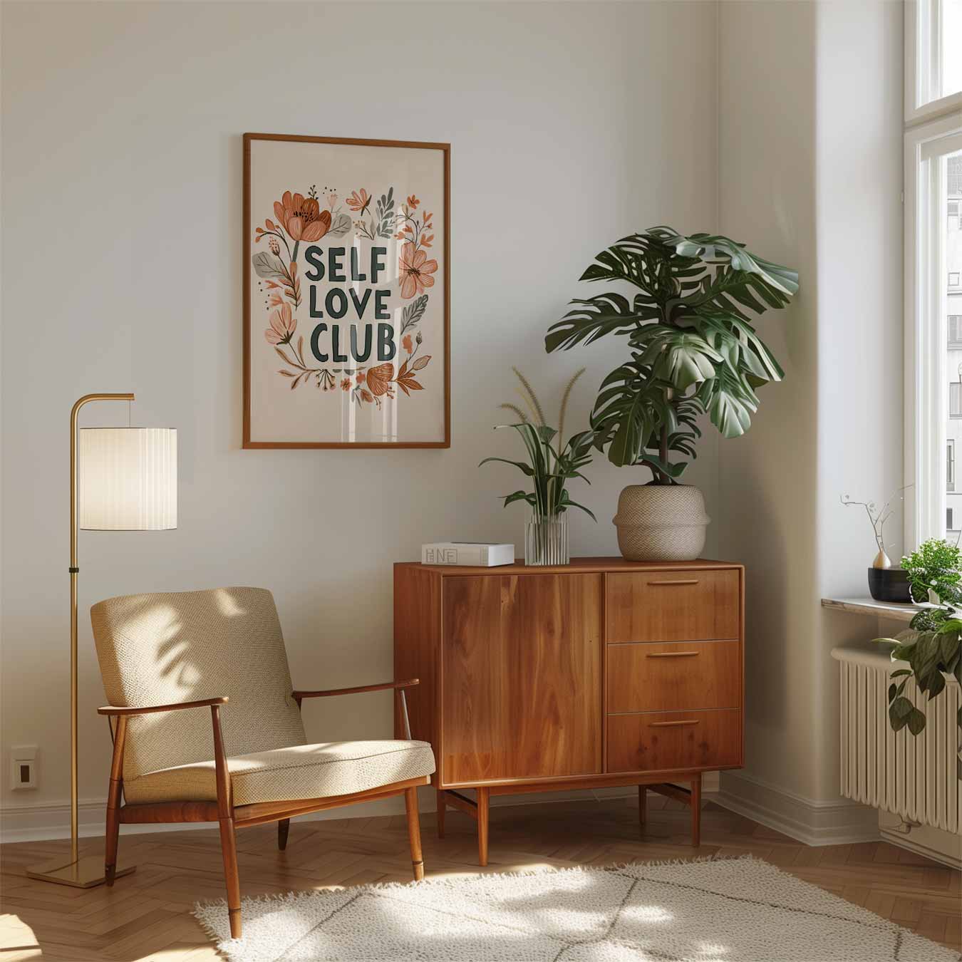 Self Love Club Bloemenposter