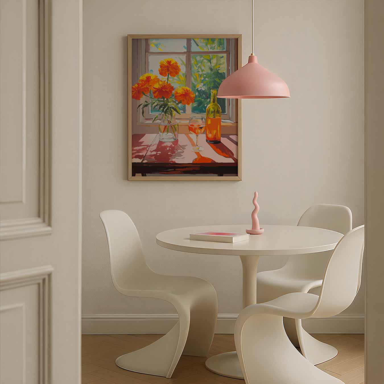 Zomerse Bloemen en Wijn Poster