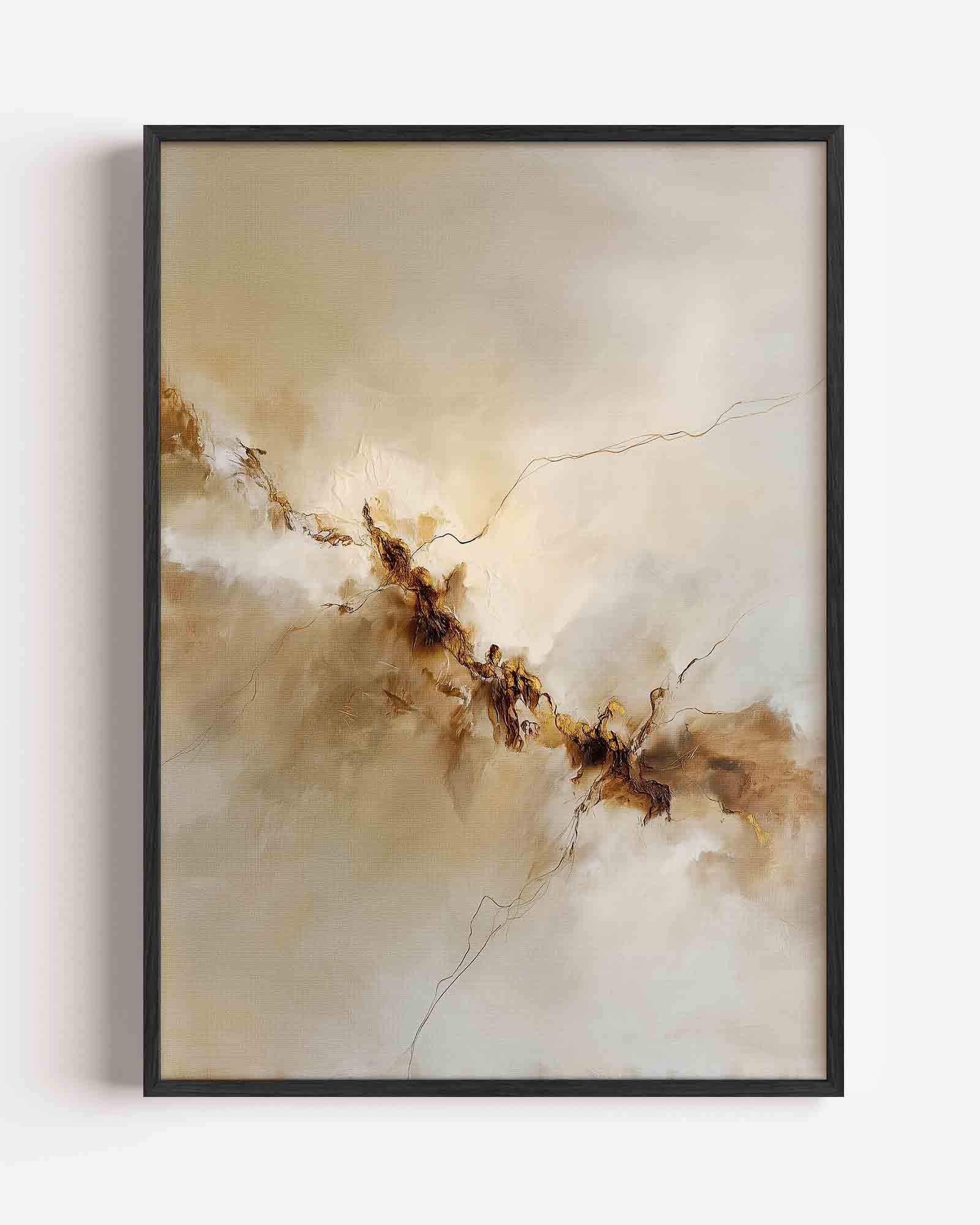 Abstracte beige en bruine Poster