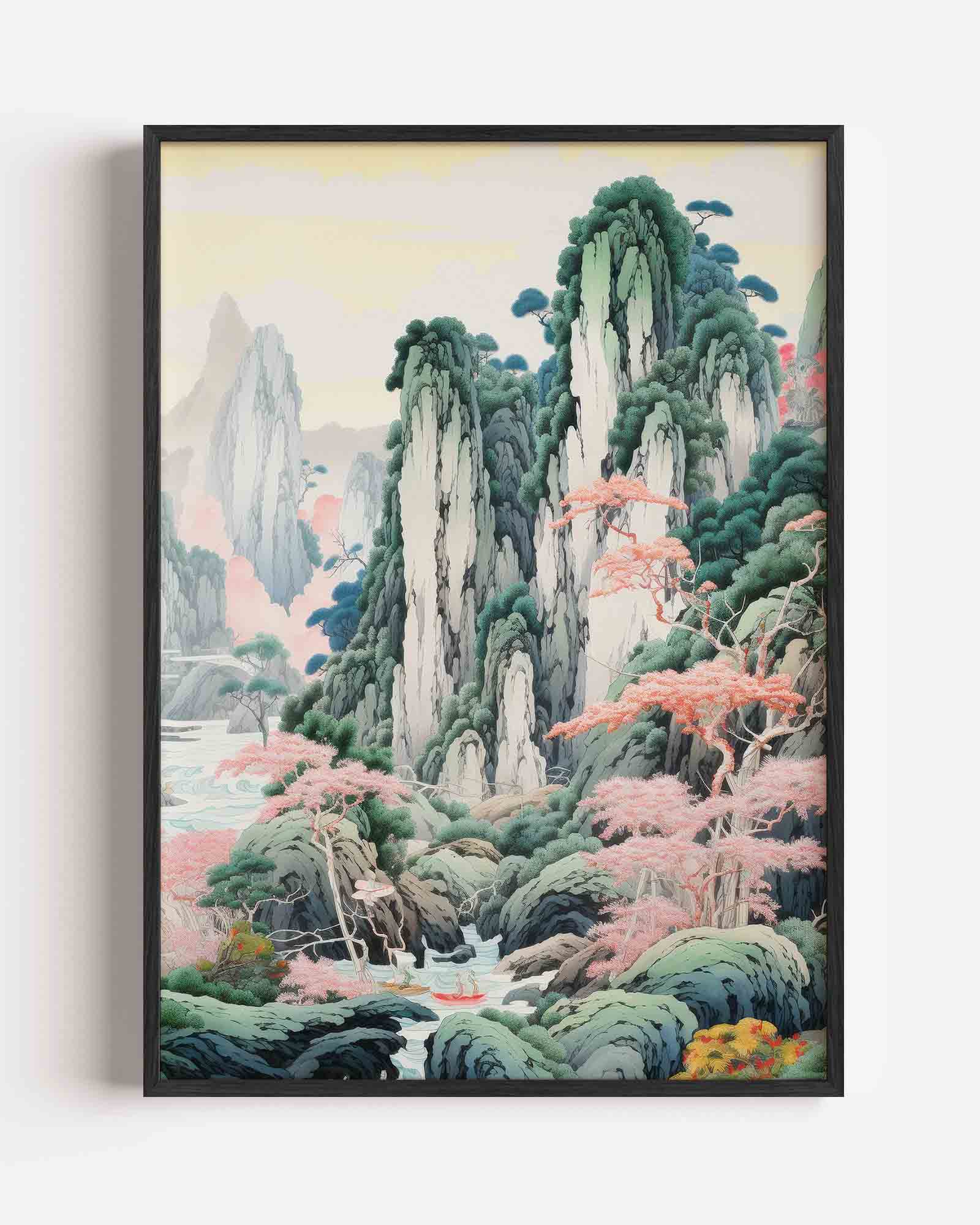 Bergen en bomen Poster