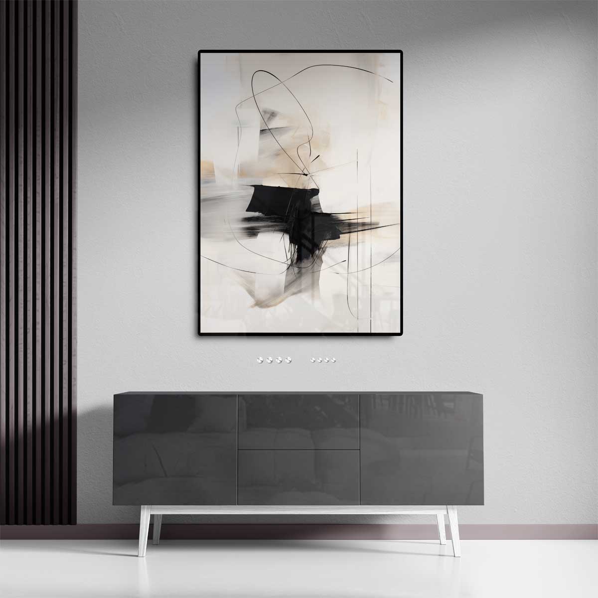 Abstracte Lijnendans Kunstwerk-canvas-dibond-plexiglas-wanddecoratie-WallArtistic
