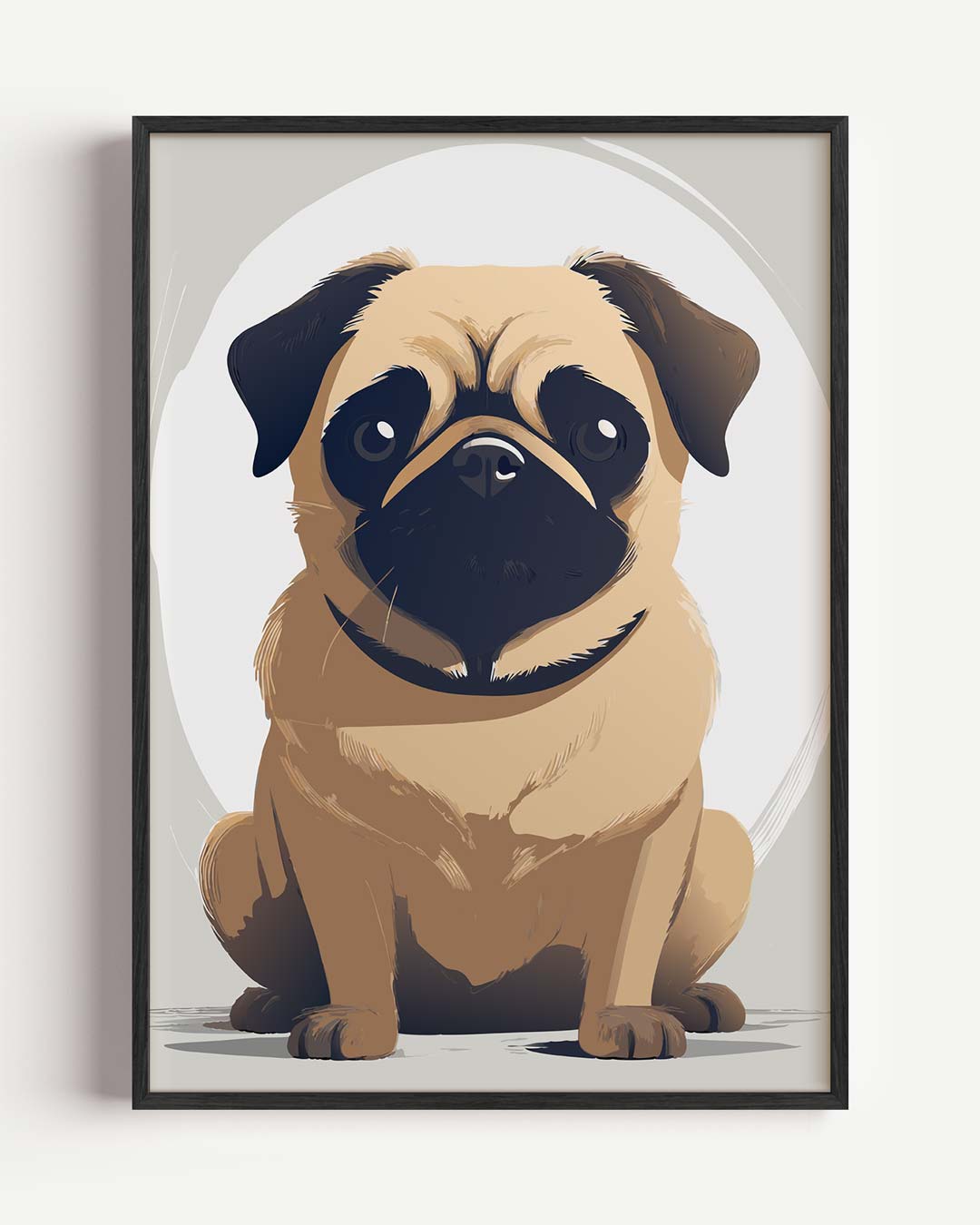 Schattige Mopshond Illustratie Poster
