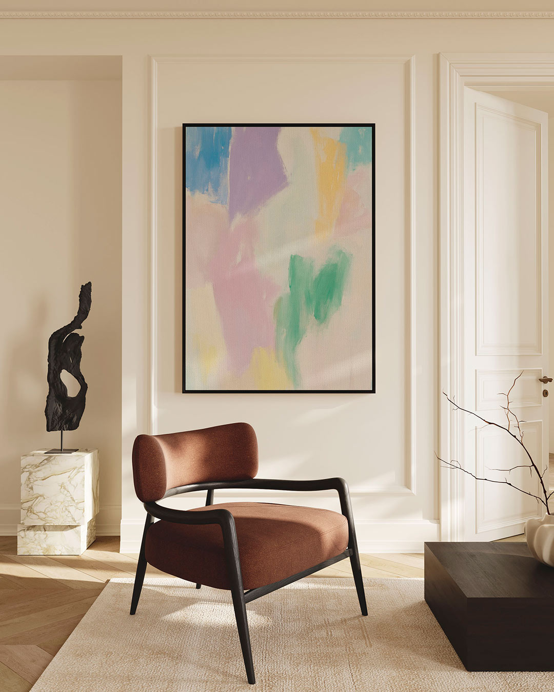 Kleurrijke vegen Kunstwerk