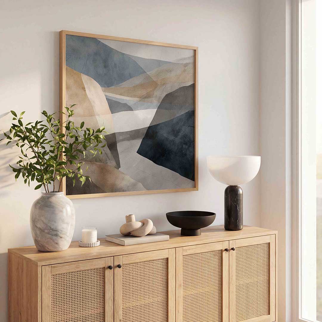Abstracte landschapsvormen Poster