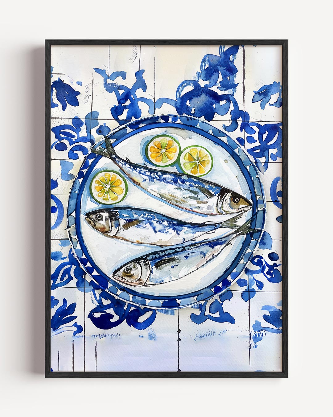 Mediterrane Visschaal Poster-WallArtistic