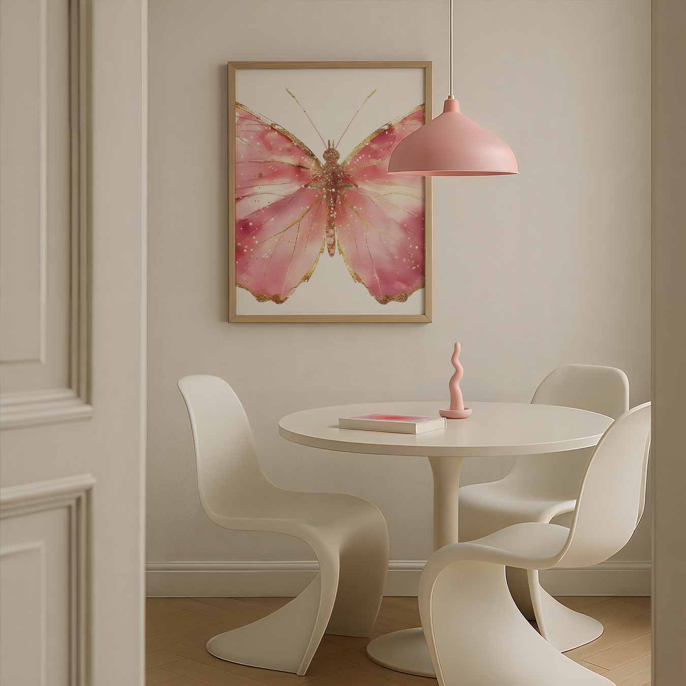 Betoverende Roze Vlinder Poster