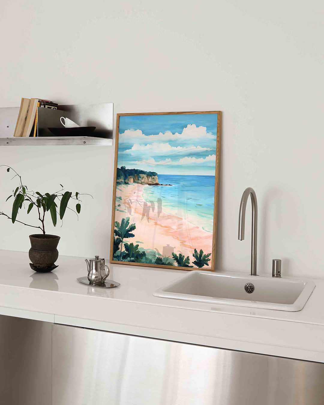 Strand en kliffen Poster