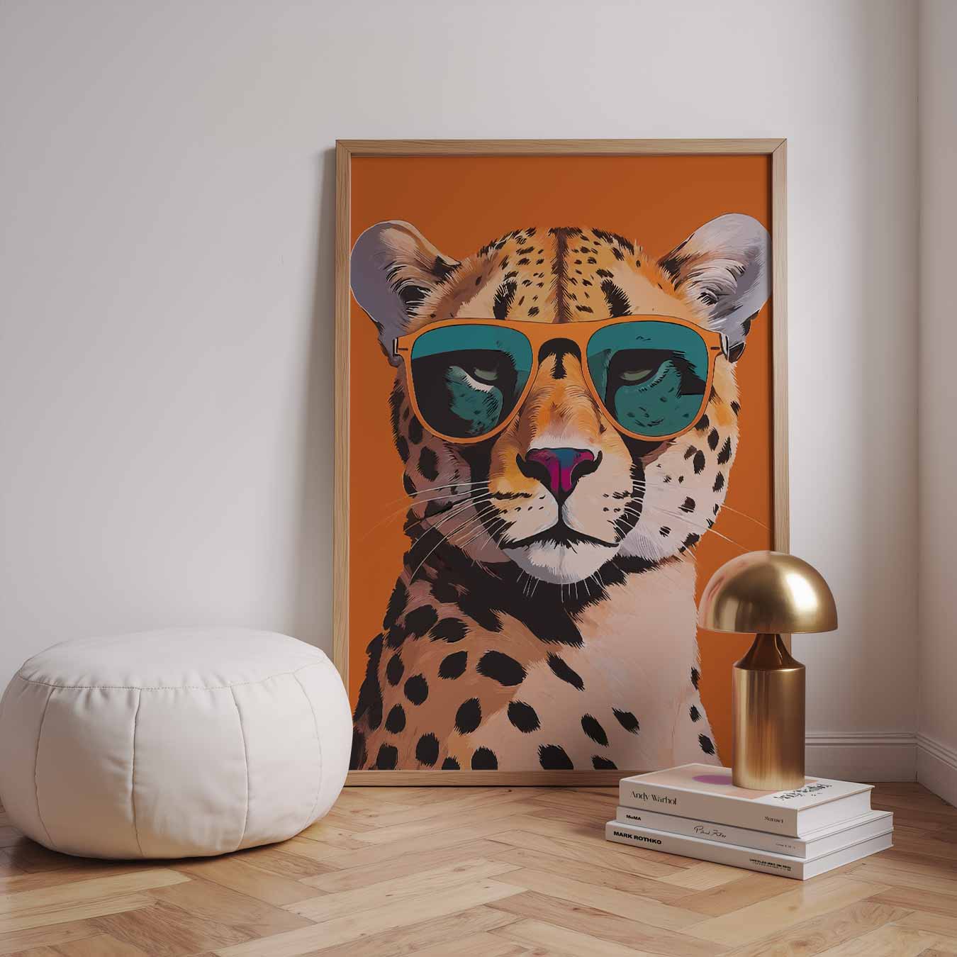 Hippe Cheetah Met Zonnebril Poster