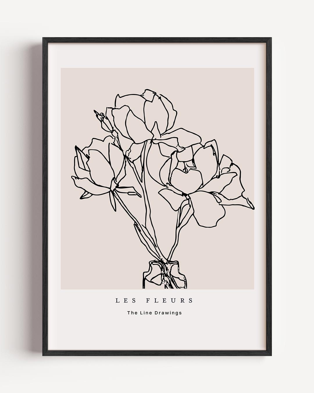 Elegante Bloemen Lijntekening Poster-WallArtistic