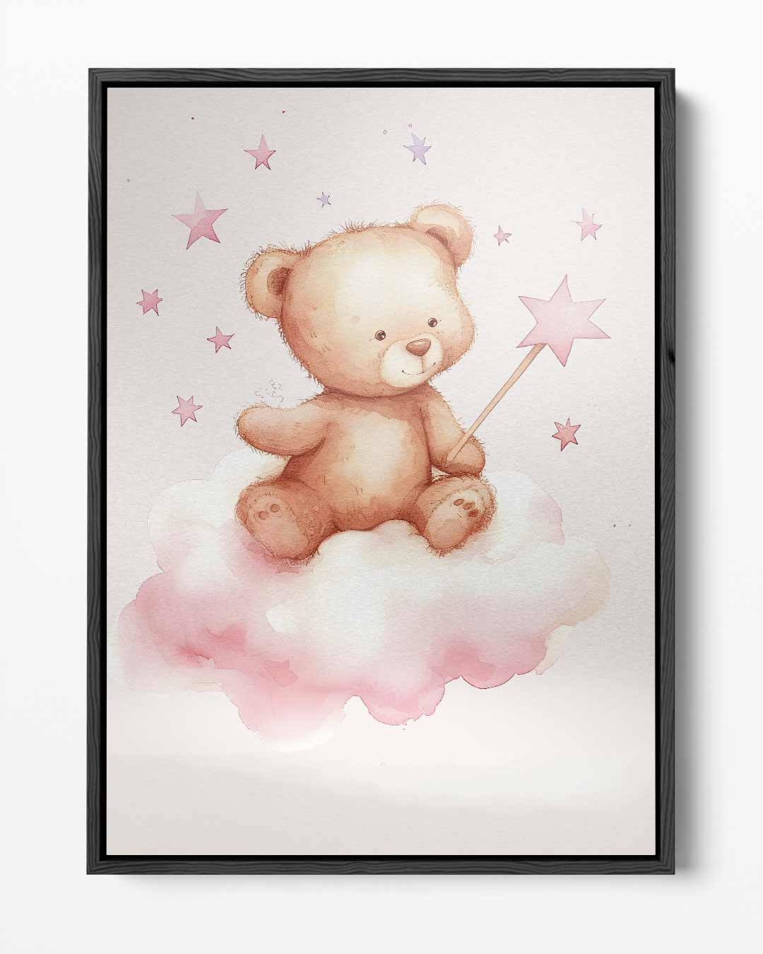 Snoezige Teddy Op Wolk Kunstwerk-canvas-dibond-plexiglas-wanddecoratie-WallArtistic