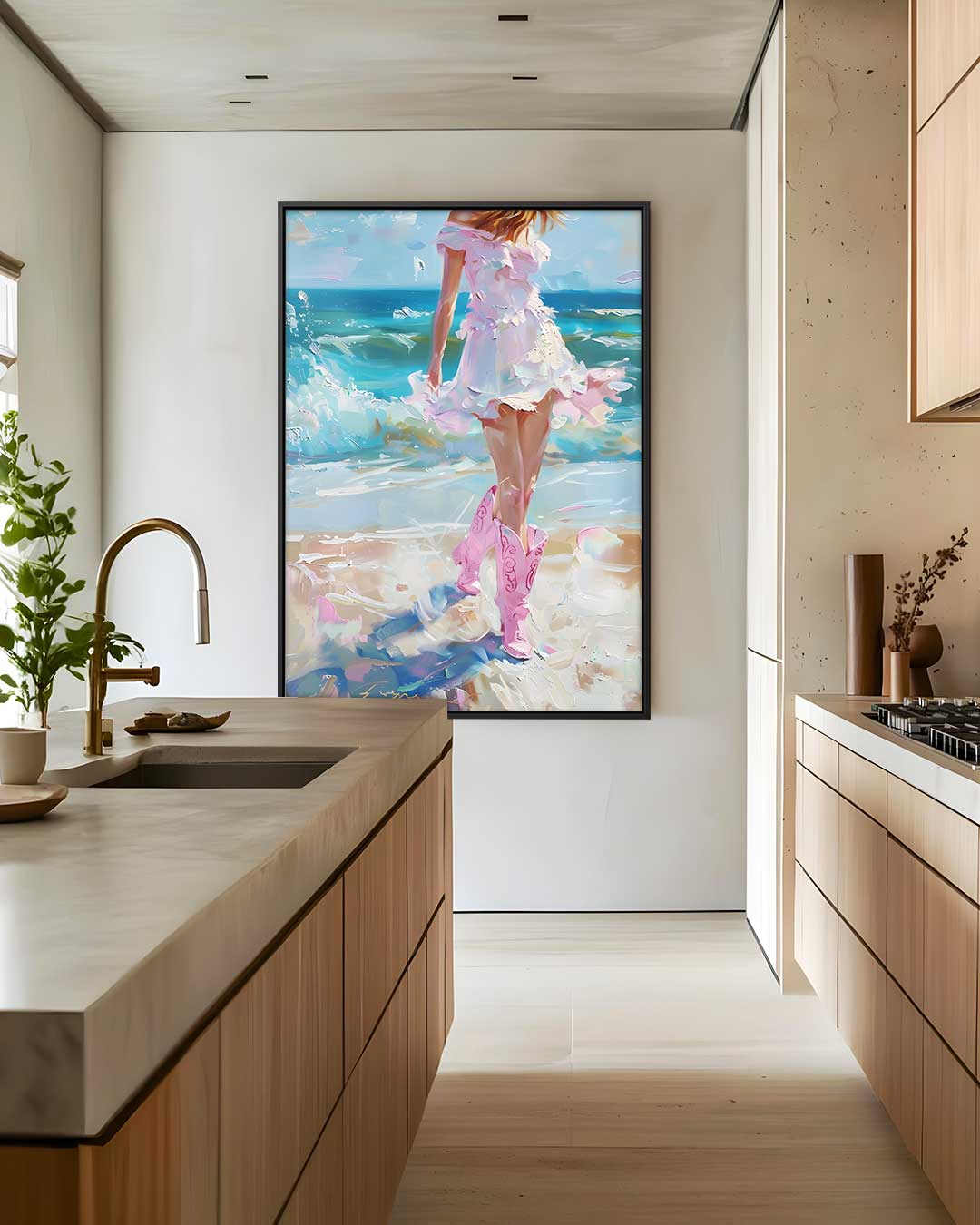 Zomerse Zeebries Kunstwerk-canvas-dibond-plexiglas-wanddecoratie-WallArtistic