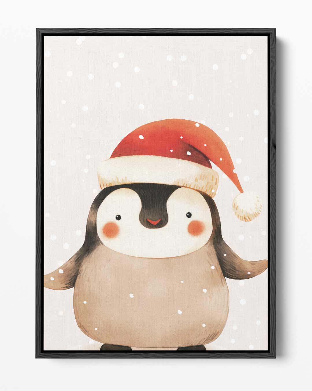 Schattige Kerstpinguïn Illustratie Kunstwerk-canvas-dibond-plexiglas-wanddecoratie-WallArtistic