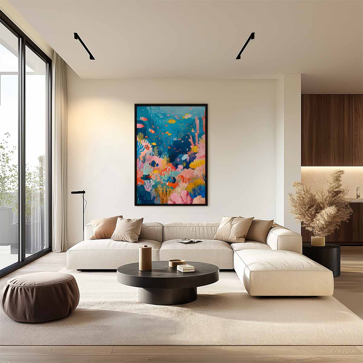 Kleurrijk Koraalrif Avontuur Kunstwerk-canvas-dibond-plexiglas-wanddecoratie-WallArtistic