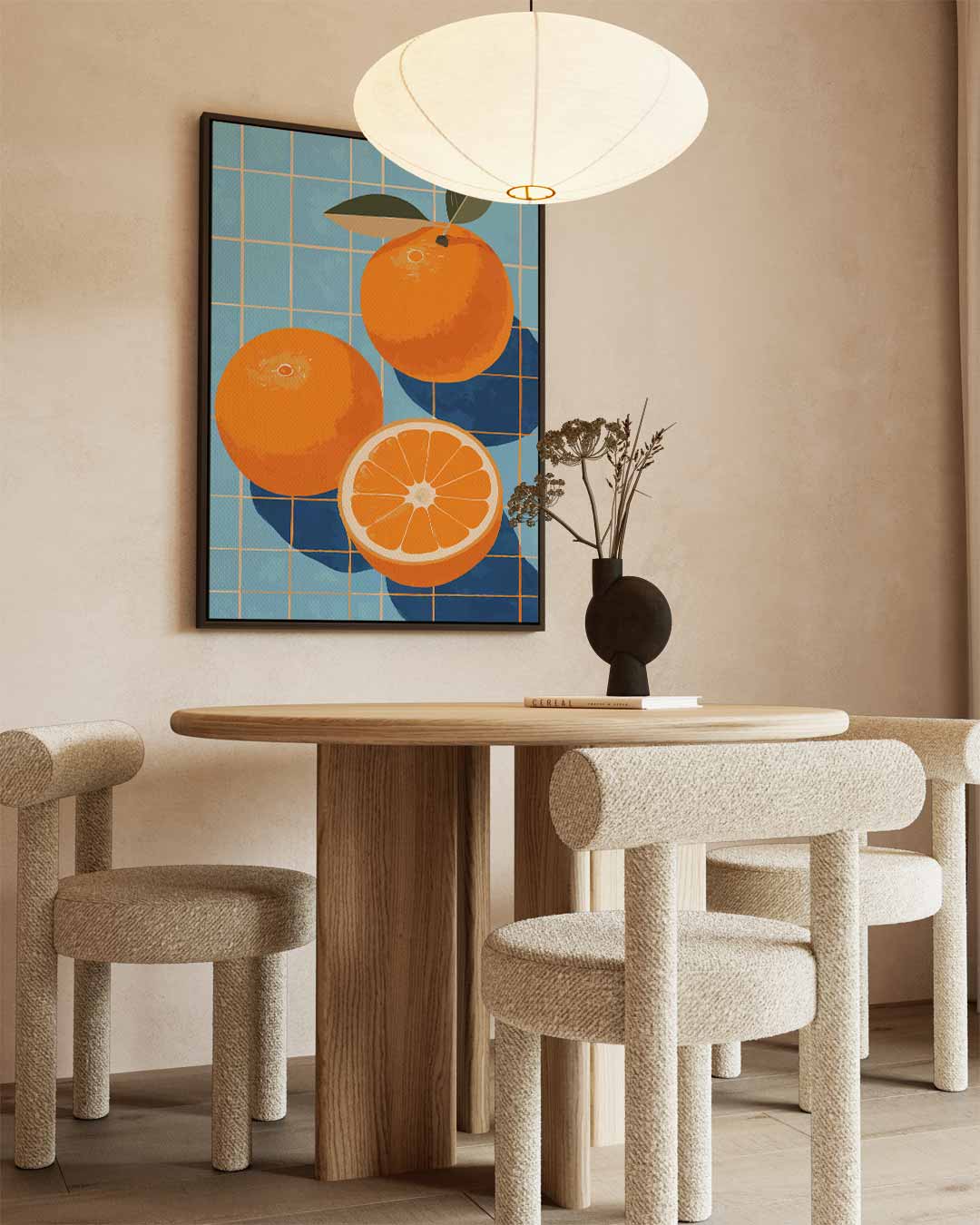 Zomerfrisse Sinaasappels op Tegels Kunstwerk-canvas-dibond-plexiglas-wanddecoratie-WallArtistic