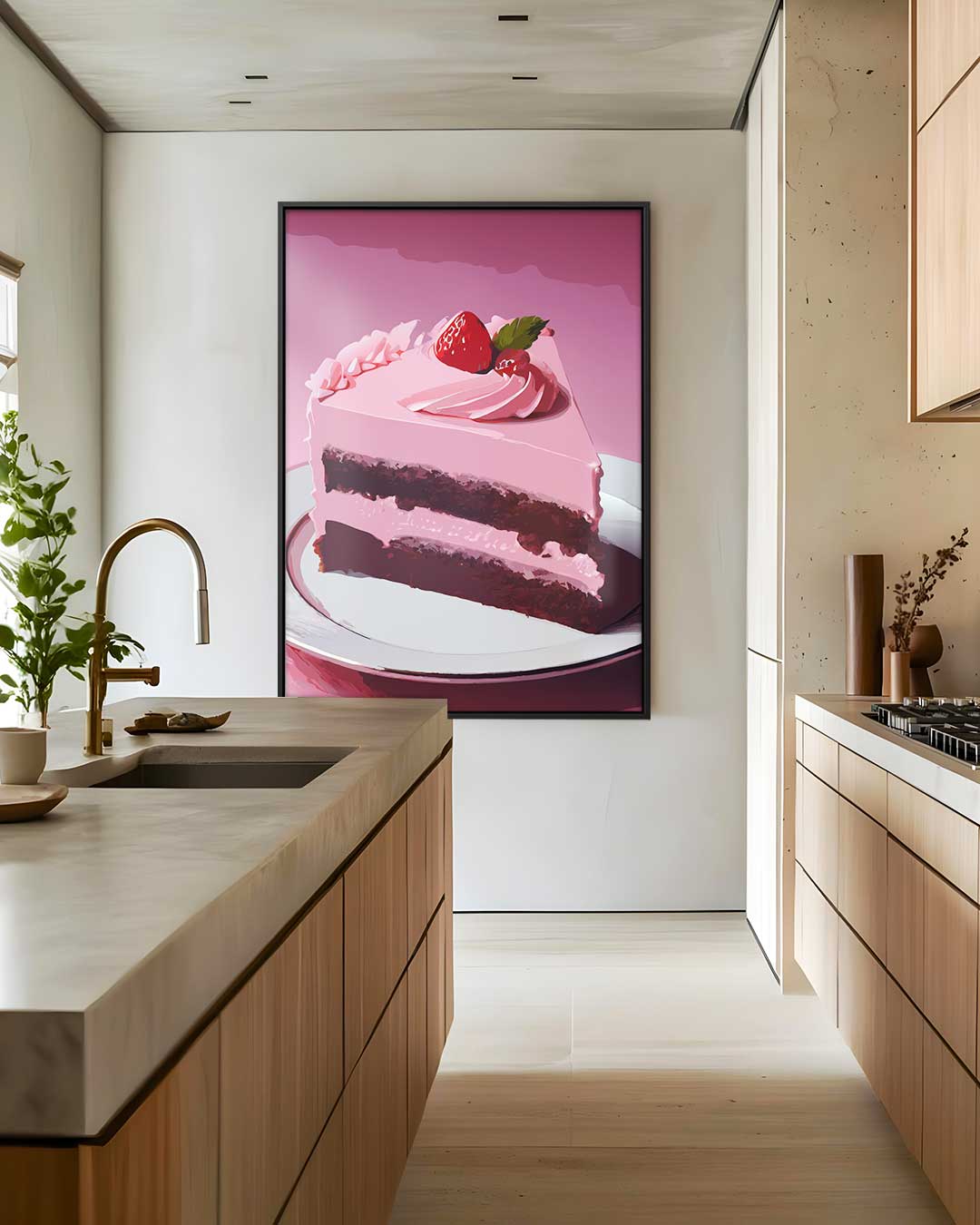 Verrukkelijke Aardbeientaart Print Kunstwerk-canvas-dibond-plexiglas-wanddecoratie-WallArtistic