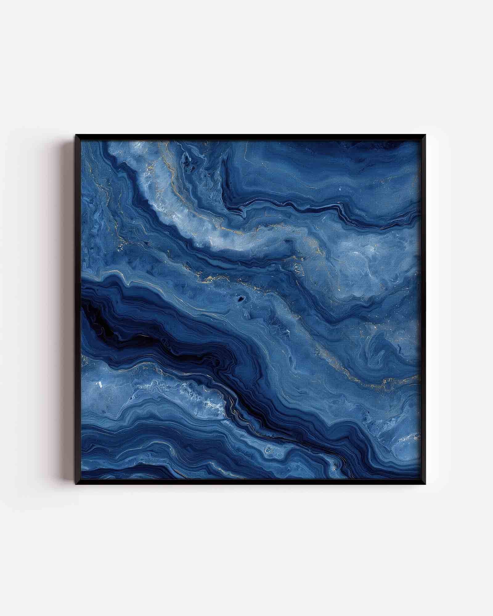 Blauwe marmerstructuur Poster