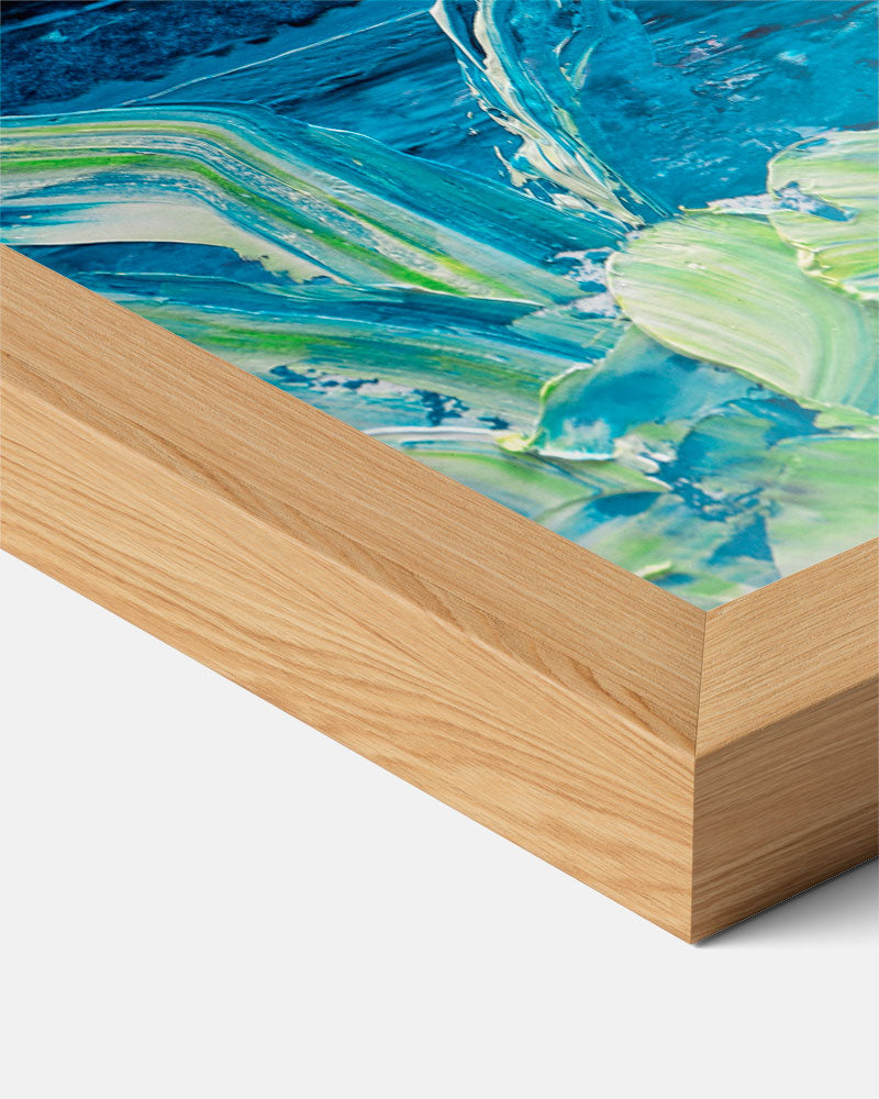 Bloemenpracht in Blauwe Penselen Poster