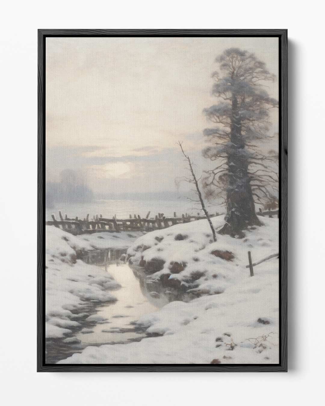 Winterse Rust in het Landschap Kunstwerk-canvas-dibond-plexiglas-wanddecoratie-WallArtistic