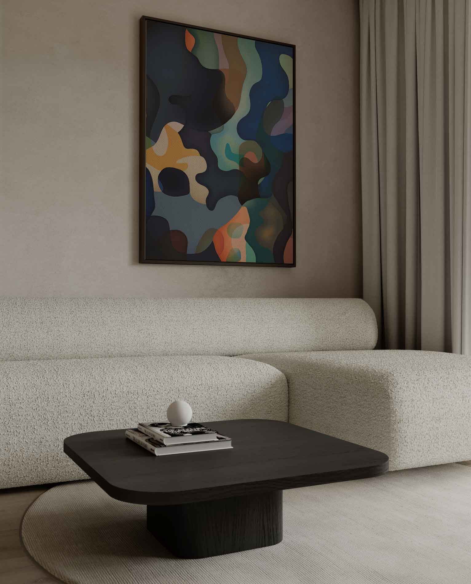 Kleurrijke Golven Kunstwerk-canvas-dibond-plexiglas-wanddecoratie-WallArtistic