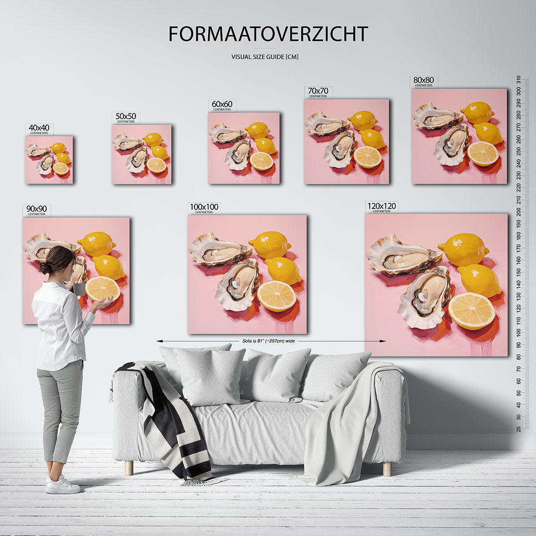 Citroenen en oesters Kunstwerk