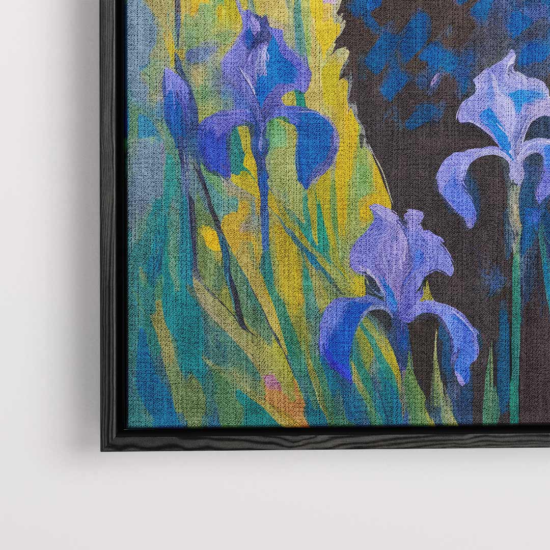 Kat Tussen de Irissen Kunstwerk-canvas-dibond-plexiglas-wanddecoratie-WallArtistic