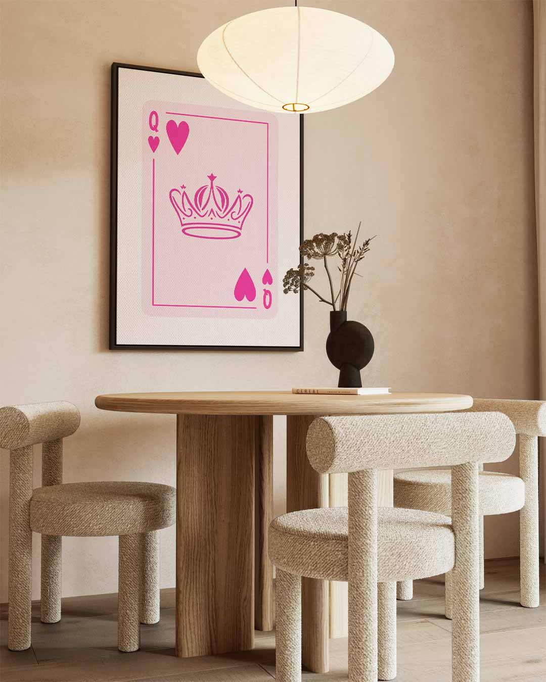 Koningin der Harten Kaartprint Kunstwerk-canvas-dibond-plexiglas-wanddecoratie-WallArtistic