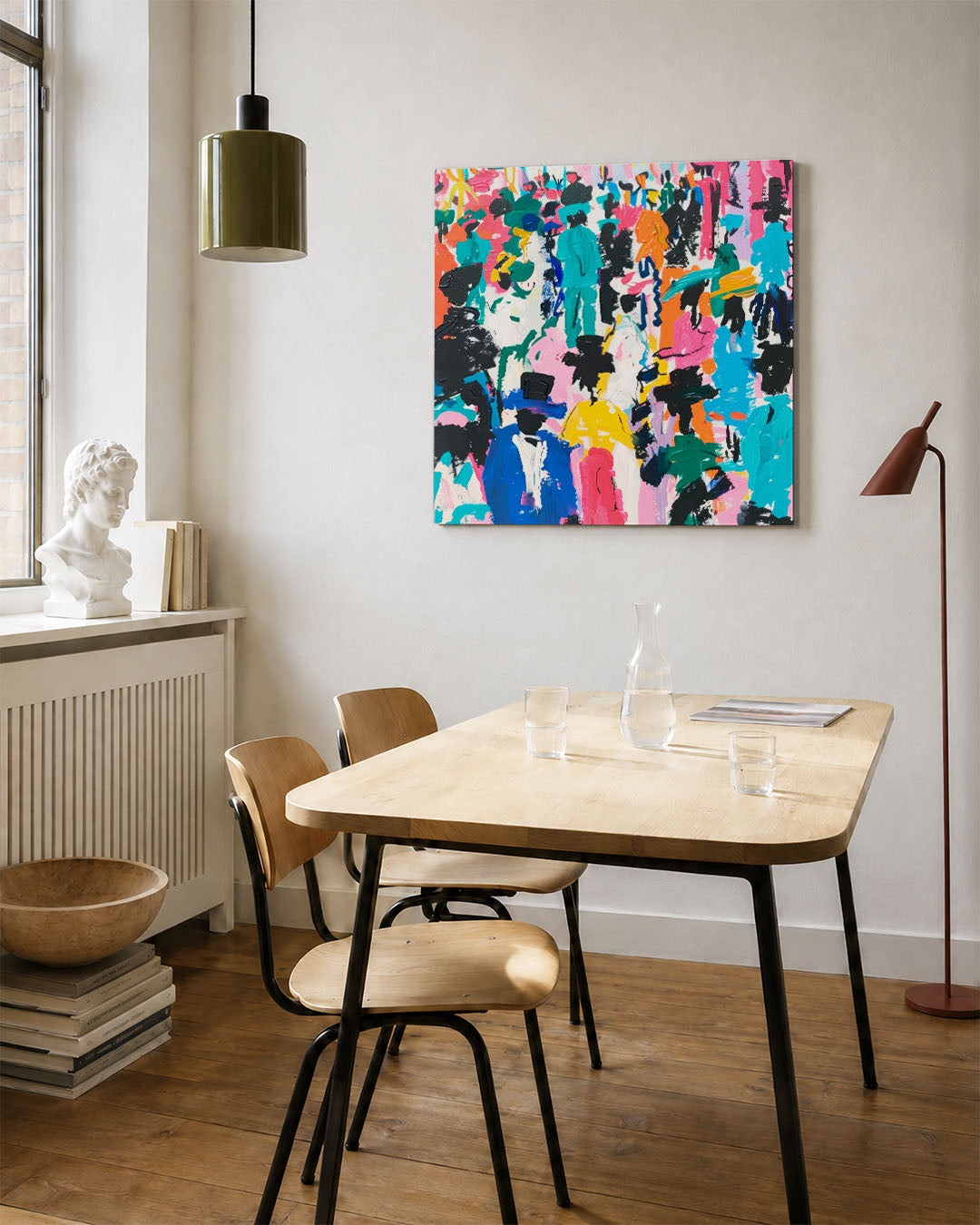 Kleurrijke figuren Kunstwerk