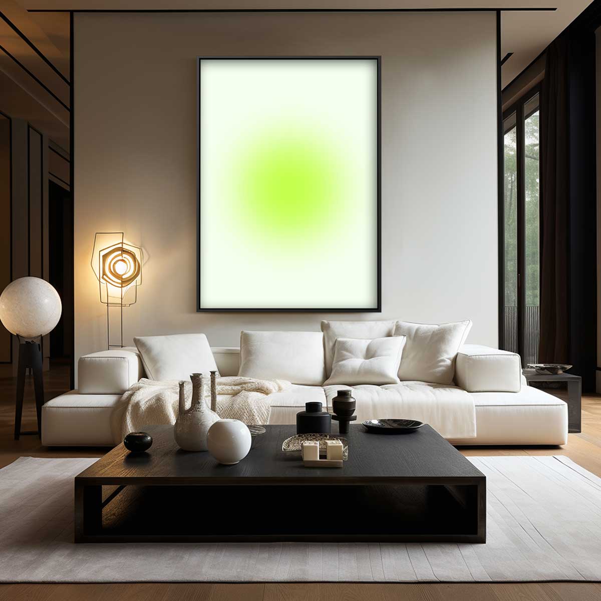 Frisse Groene Glans Kunstwerk-canvas-dibond-plexiglas-wanddecoratie-WallArtistic