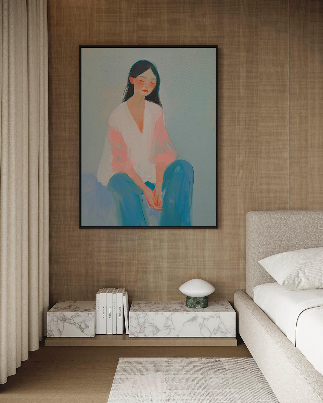 Dromerige vrouw Kunstwerk