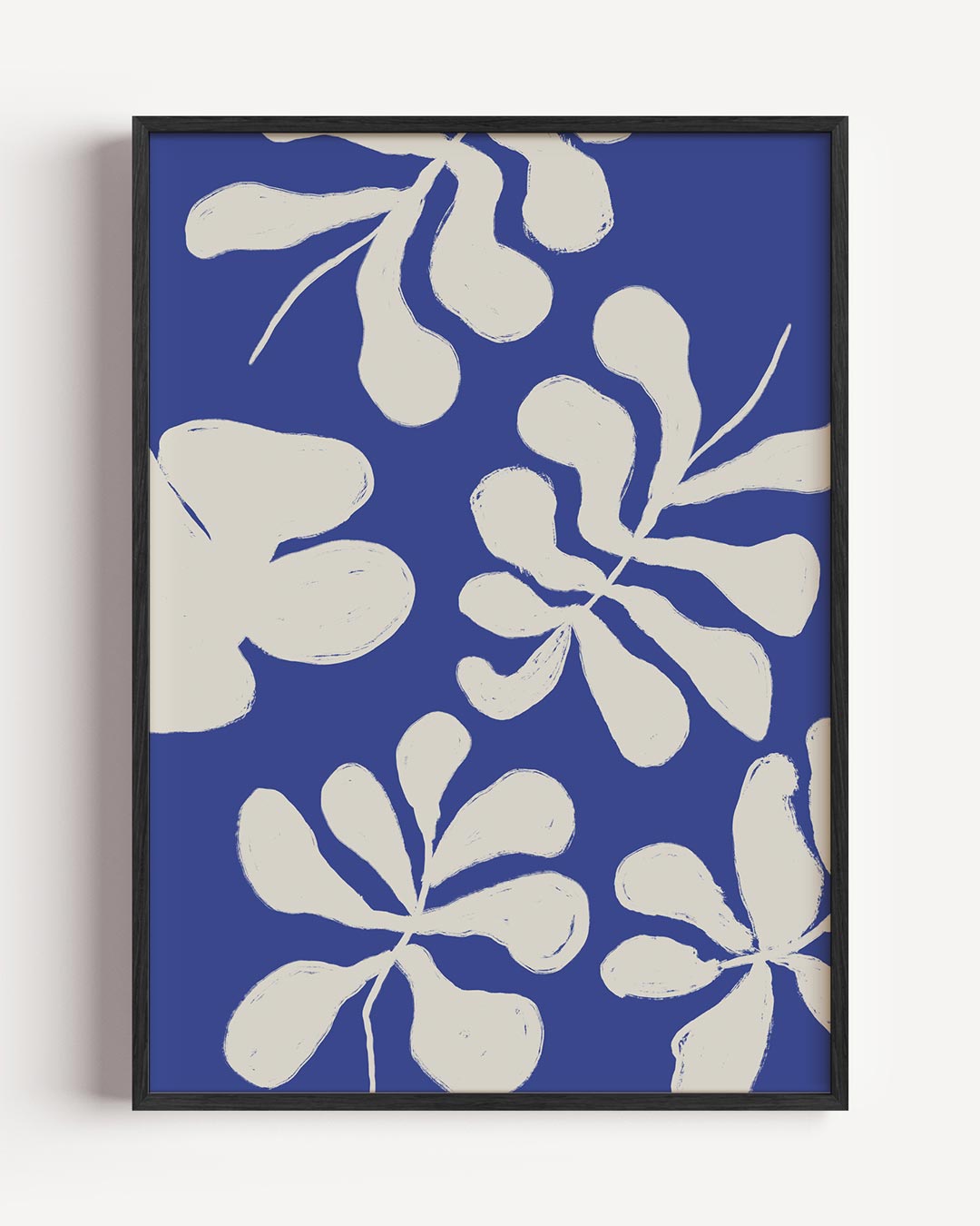Bloemenpracht Blauw-Wit Poster-WallArtistic