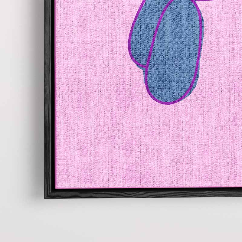 Vrolijke Ballonhond in Blauw Kunstwerk-canvas-dibond-plexiglas-wanddecoratie-WallArtistic