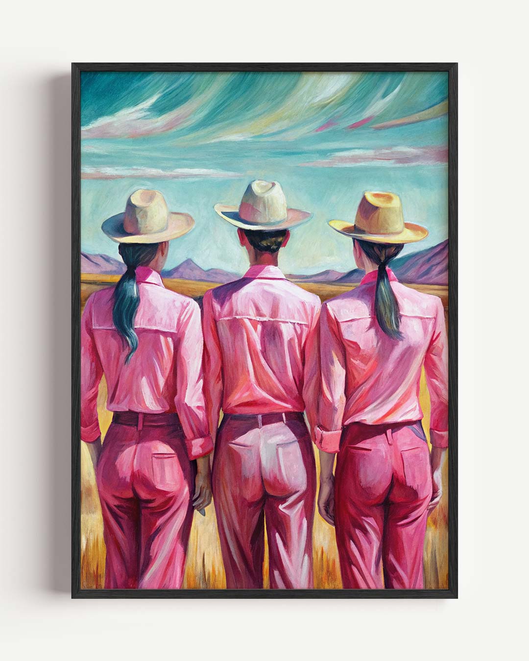 Drie Vriendinnen in het Veld Poster