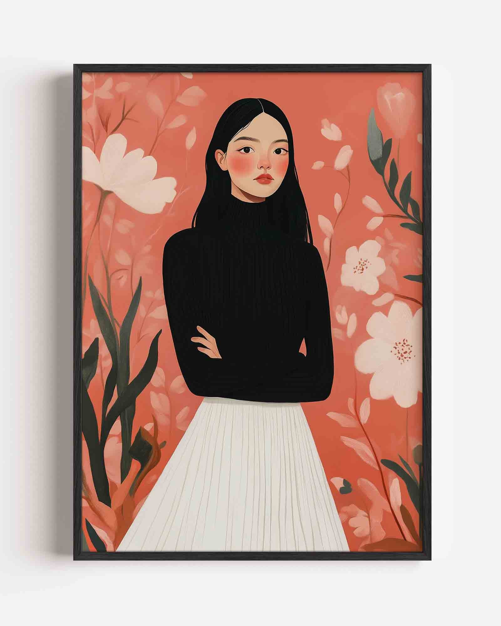 Vrouw met bloemen Poster