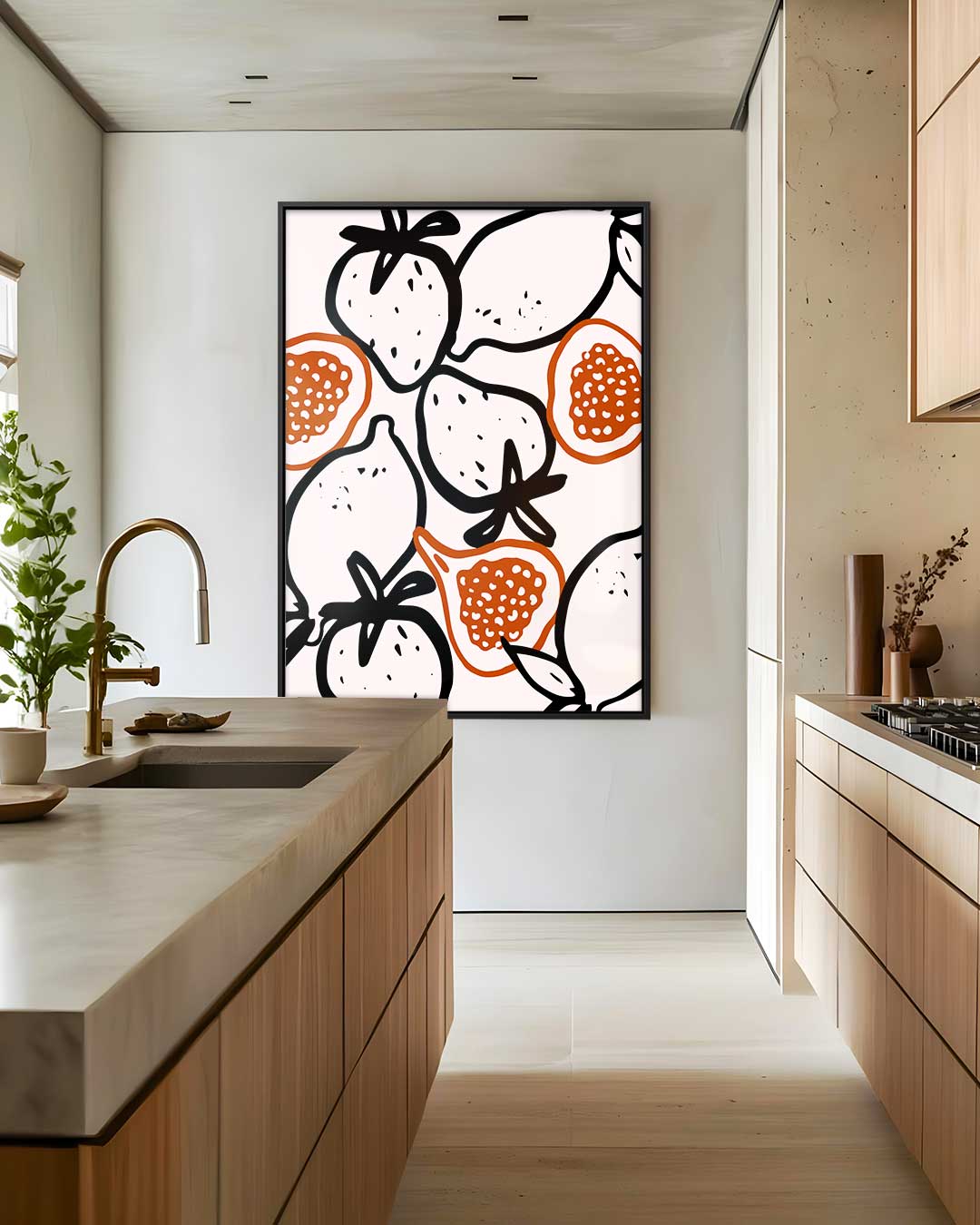Fruitige Lijnen Kunstwerk-canvas-dibond-plexiglas-wanddecoratie-WallArtistic