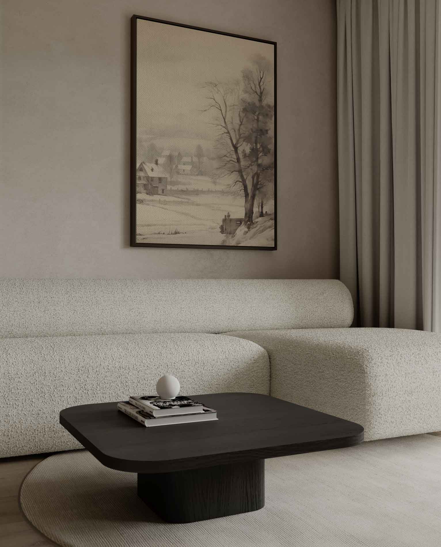 Winterse Rustieke Idylle Kunstwerk-canvas-dibond-plexiglas-wanddecoratie-WallArtistic