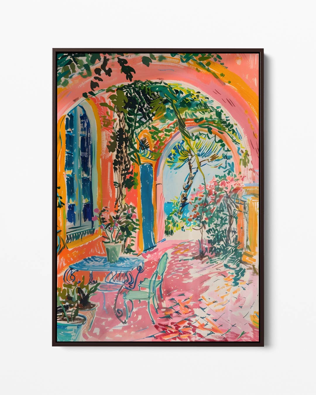 Kleurrijke Zomertuin Kunstwerk-canvas-dibond-plexiglas-wanddecoratie-WallArtistic