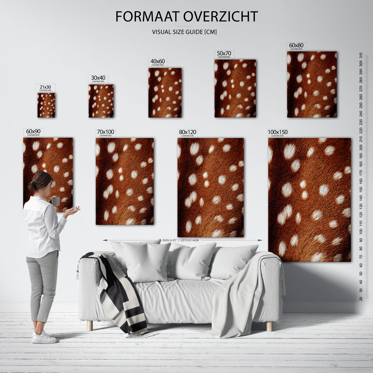 Bruine vacht met witte stippen Poster