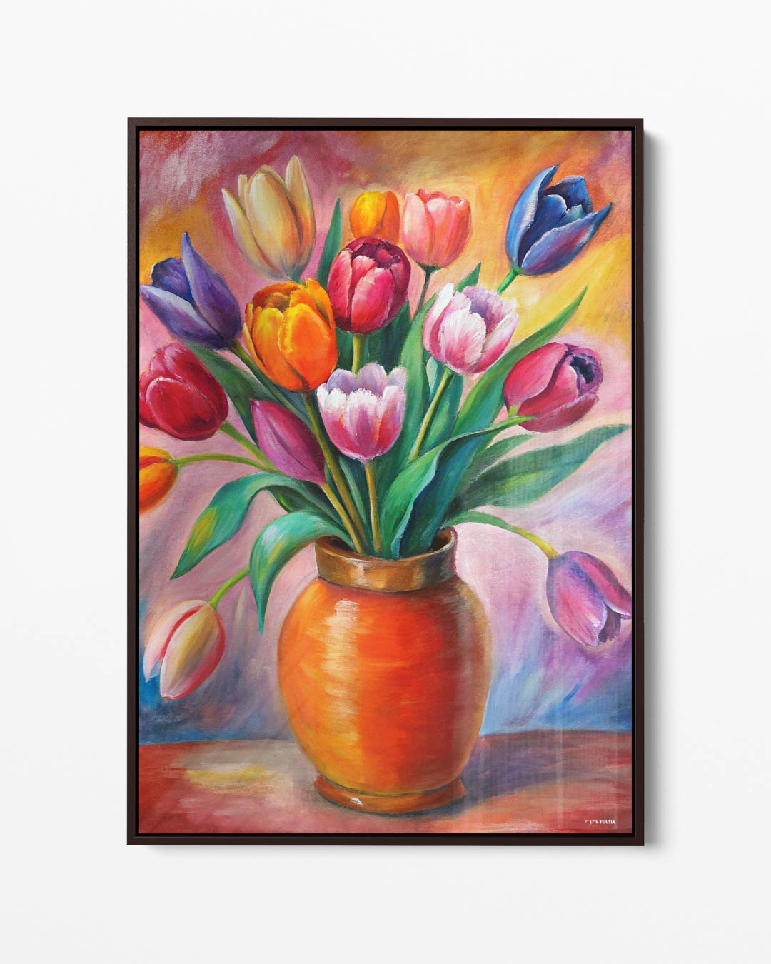 Bloemrijke Tulpenpracht Kunstwerk-canvas-dibond-plexiglas-wanddecoratie-WallArtistic