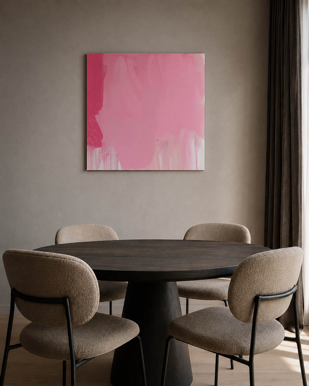 Roze vormen compositie Kunstwerk